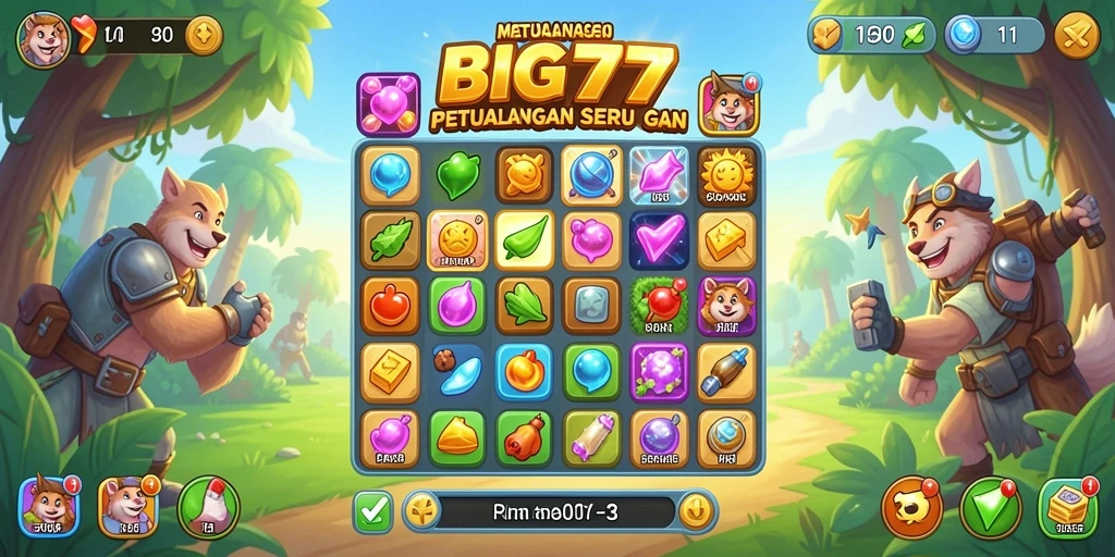 Tampilan mengasyikkan dari gameplay BIG77 yang penuh warna.