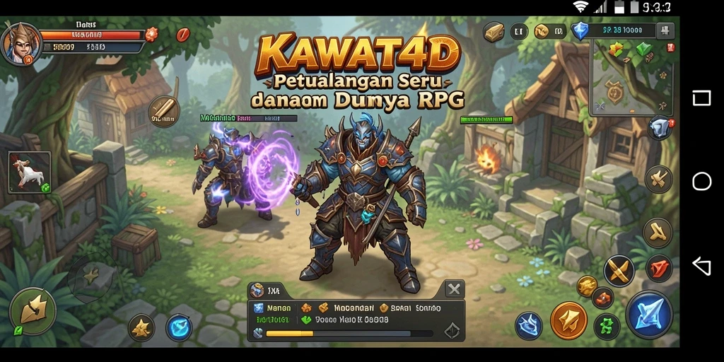 Tampilan gameplay KAWAT4D menampilkan pertarungan seru dalam petualangan RPG.