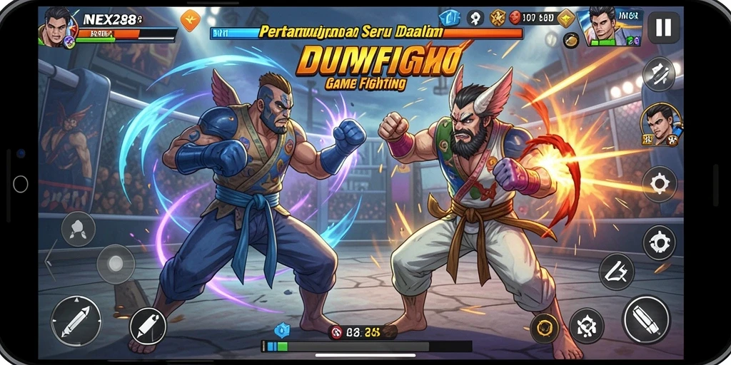 Screenshot NEX288 menampilkan aksi pertarungan yang memukau.