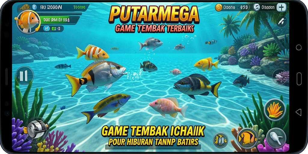 Tangkapan layar menampilkan aksi menembak ikan yang mendebarkan.