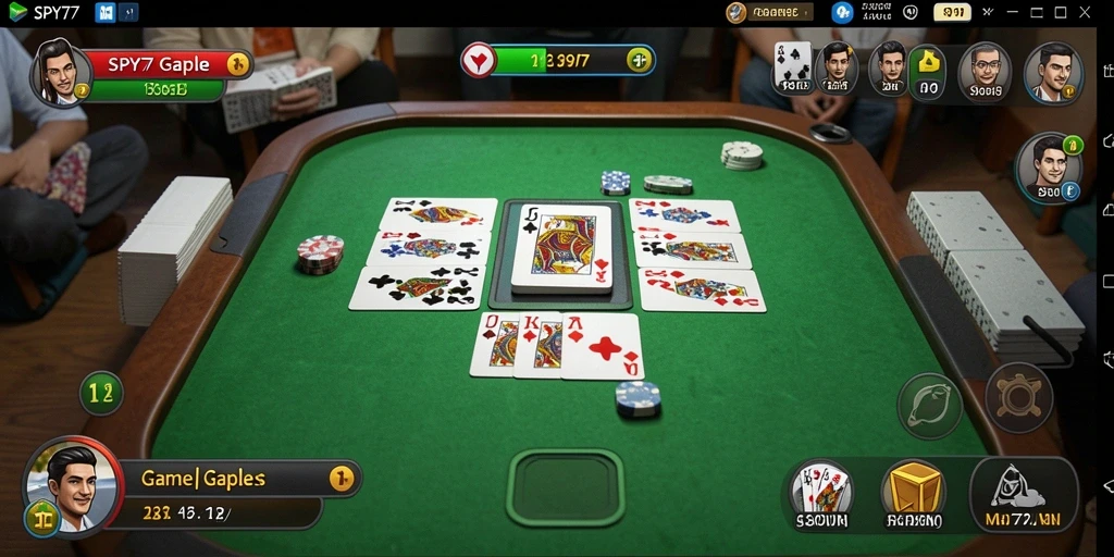 Tampilan seru gameplay SPY77 saat bermain Gaple.