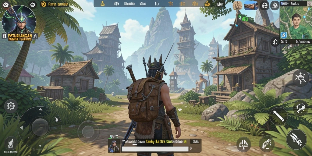 Tangkapan layar gameplay SVIP5 menampilkan dunia yang luas dan indah.